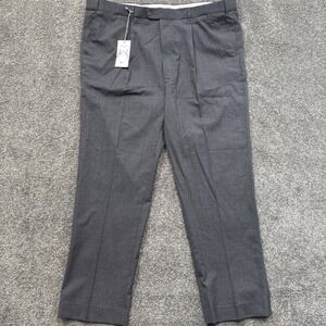 Mens 45x31 Peter Christian Dress Pants 100% Wool Dolid Gray Straight Leg